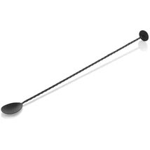 NOCTURN csavart szárú korong végű bárkanál 40 cm rozsdamentes acél matt fekete