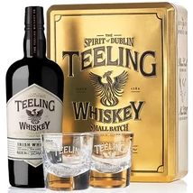 Teeling Small Batch ajándékcsomag aranyszínű dobozban 2 pohárral 0,7L 46%