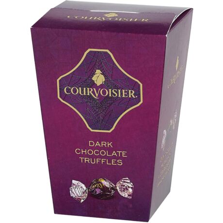 Courvoisier cognac ízesítésű trüffelkrémmel töltött csokoládé golyók - Papír díszdoboz (130 gr)