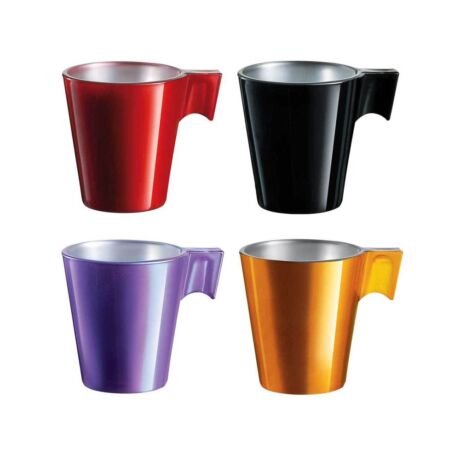 Luminarc flashy eszpresszó színes üveg kávés csésze 4 db/szet