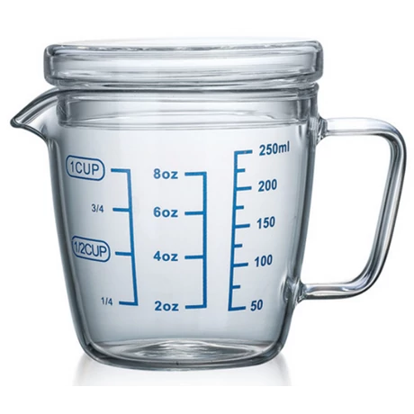 AVX 250ml-es üveg mérőpohár tetővel