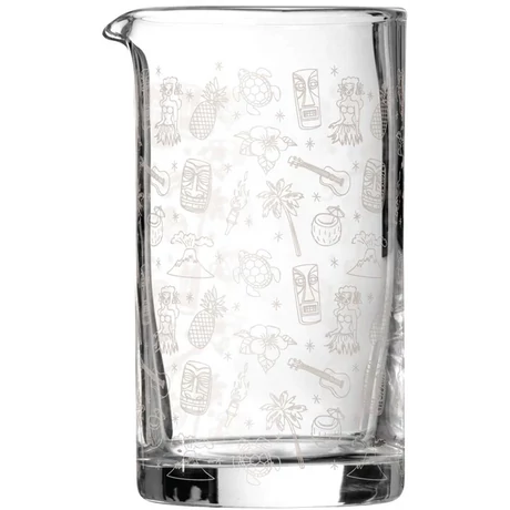 Üveg keverőpohár tiki mintás 800ml