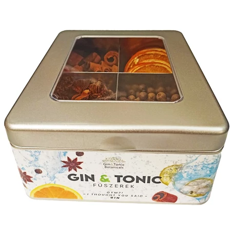 Gin Tonic Botanicals fém dobozban, osztott (fahéjgyűrű-ánizs-szegfűbors-narancs) - 235 gr