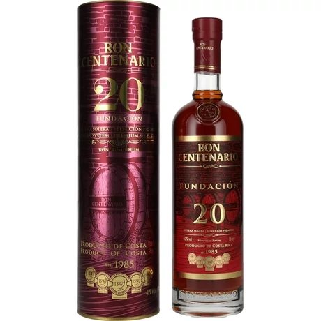 Centenario 20 éves Fundacion rum - 0,7L (40%) papír díszdobozban