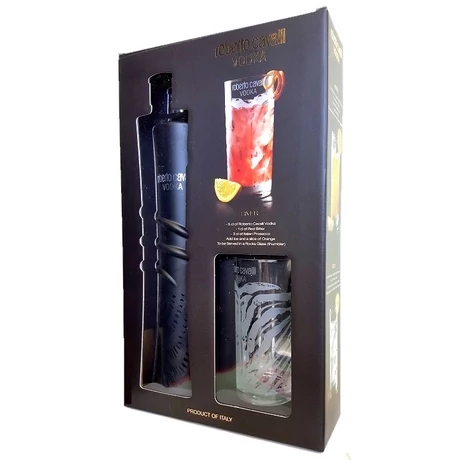 Roberto Cavalli Vodka BLACK Editon 1L 40% pdd.+ pohár 