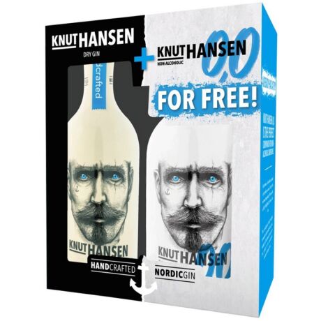 Knut Hansen Gin 0,5L 42% + Knut Hansen alkoholmentes párlat 0,0% 0,5L dd.