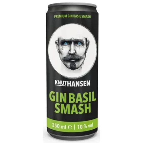 Knut Hansen Gin Basil Smash (bazsalikomos) fém doboz 10% 250 ml