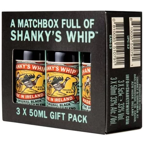 Shanky's Whip Black Irish Whiskey Likőr Mini Pack 3x0,05L 33%