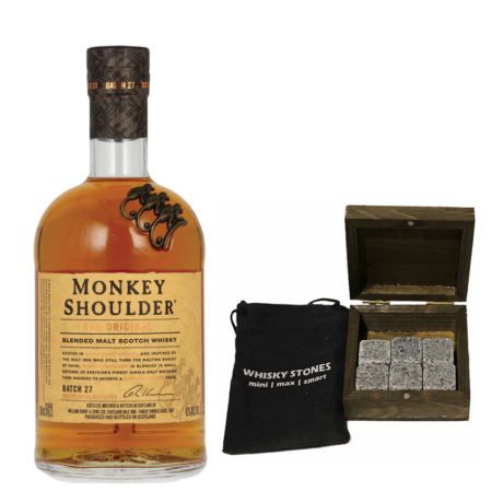 Monkey Shoulder whisky 0,7L 40% + ajándék whisky hűtő gránitkocka