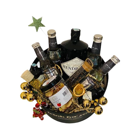 Karácsonyi Hendricks Gin&Tonik Ajándék szett Fekete díszdobozban
