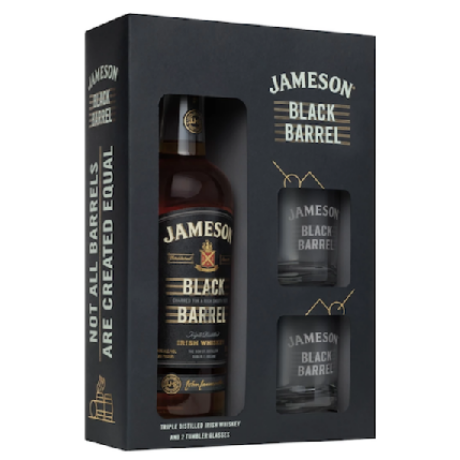 Jameson Black Barrel 0,7L 40% pdd. + 2 pohár 